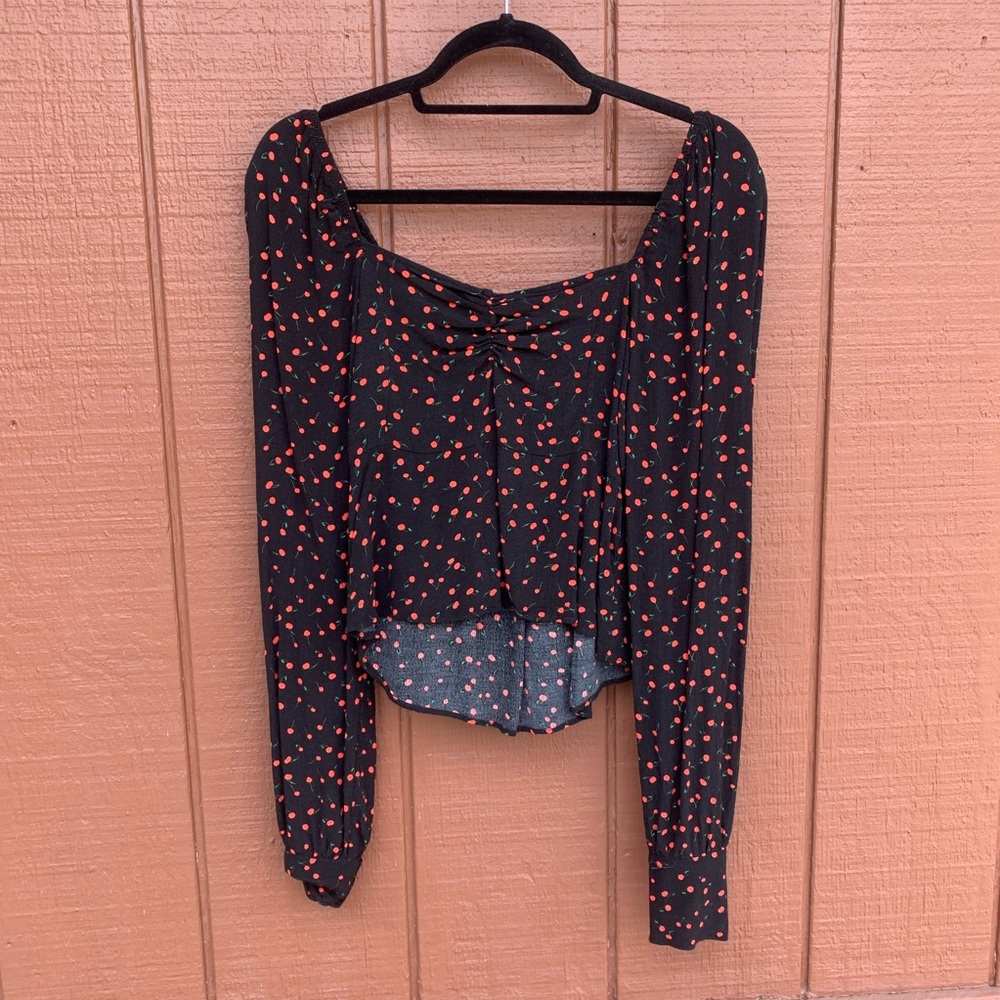 Free People Blouse with Cherry pattern